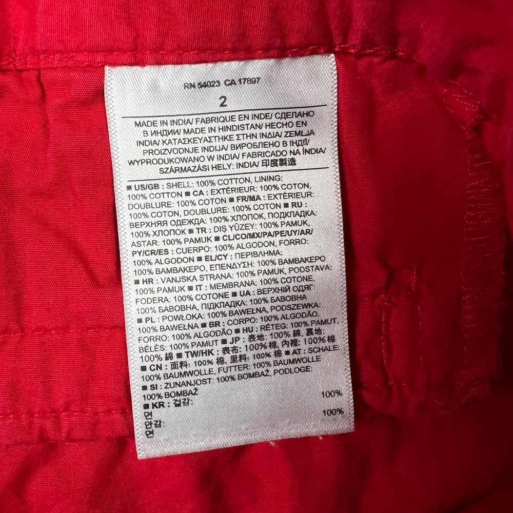 Banana Republic Women Size 2 Red Hampton Fit Shorts Textured Geometric Pattern - Picture 3 of 6